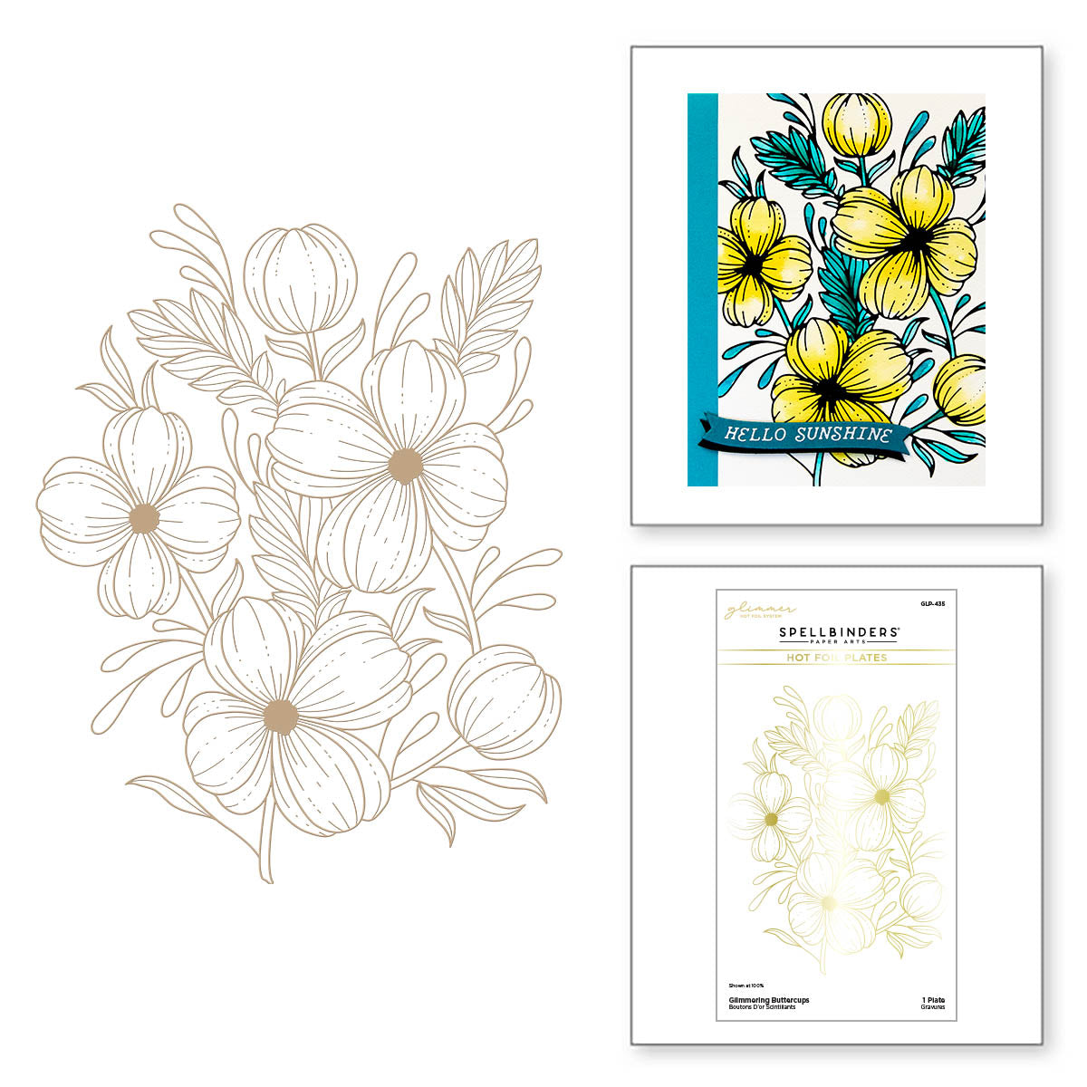 Spellbinders Glimmering Buttercups Glimmer Plate glp-435 product image