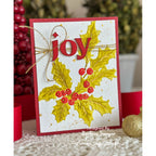 Simon Says Stamp Embossing Folder and Stencils Gathered Holly set1083gh Christmas Card