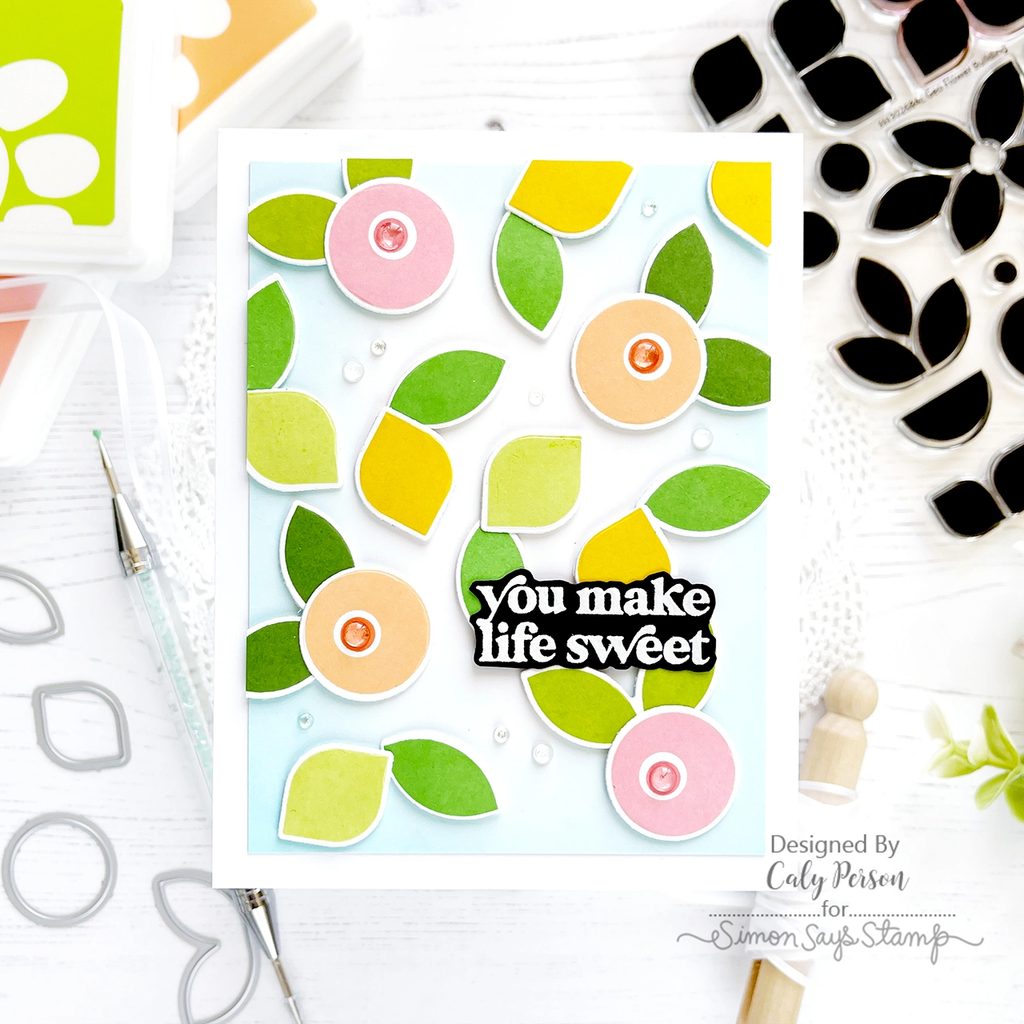 Simon Says Clear Stamps Geo Flower Building sss302684c Sweet Fruit Card | color-code:ALT11