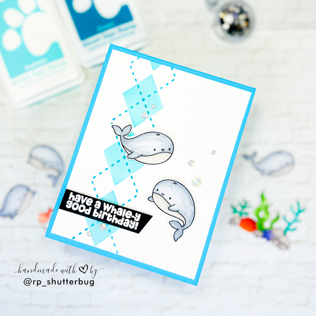 Simon Says Clear Stamps Get Whale Soon 3183ssc Rain or Shine Birthday Card
