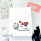 Simon Says Stamp Giggle Hugs Wafer Dies s1029 Moments in Time Teacher Card