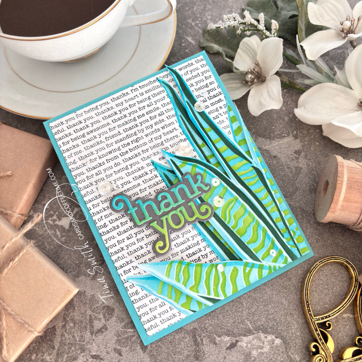 Simon Says Stamp Giggle Thank You Wafer Dies s1030 Moments in Time Thank You Card | color-code:ALT01