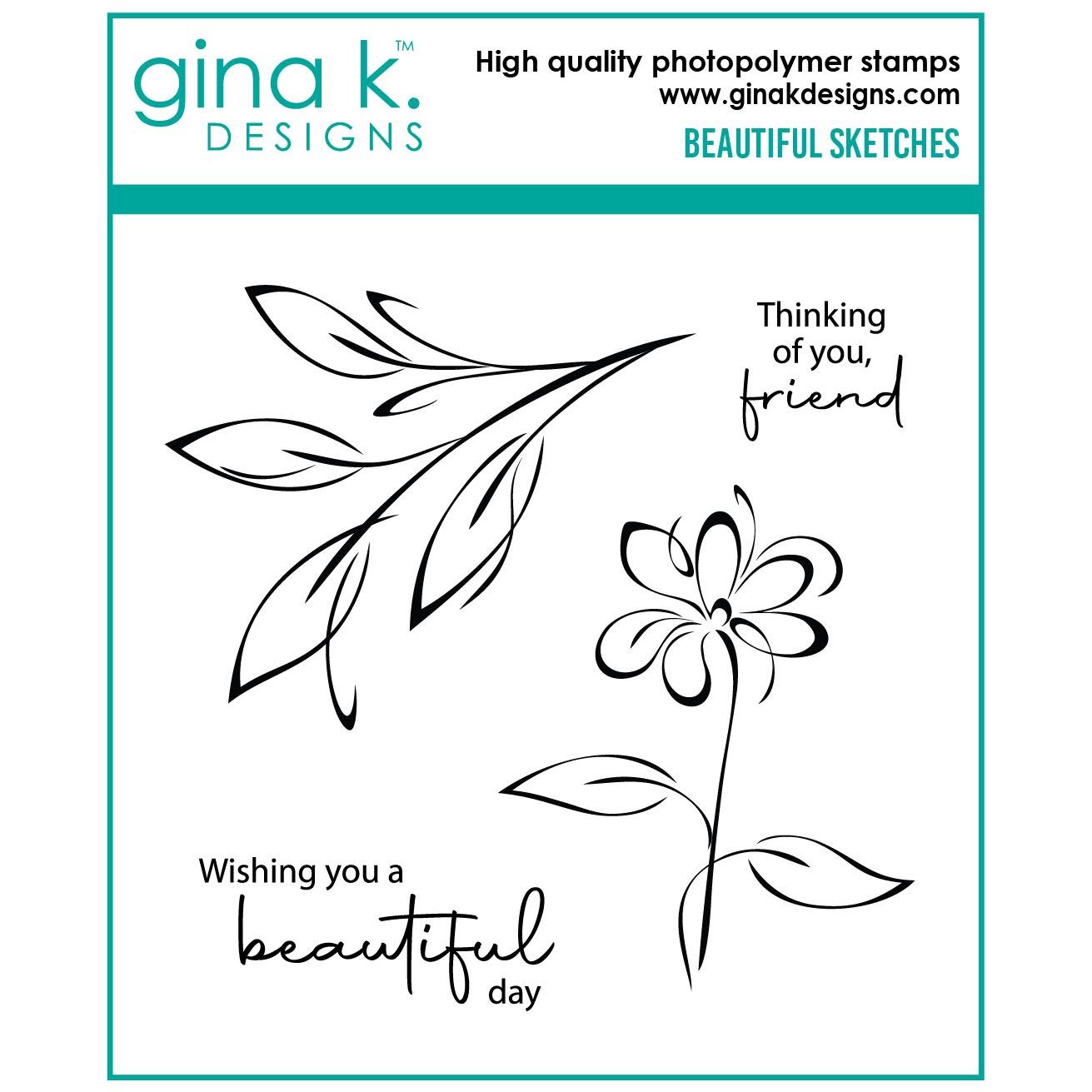 Gina K Designs Beautiful Sketches Stamps gkd273