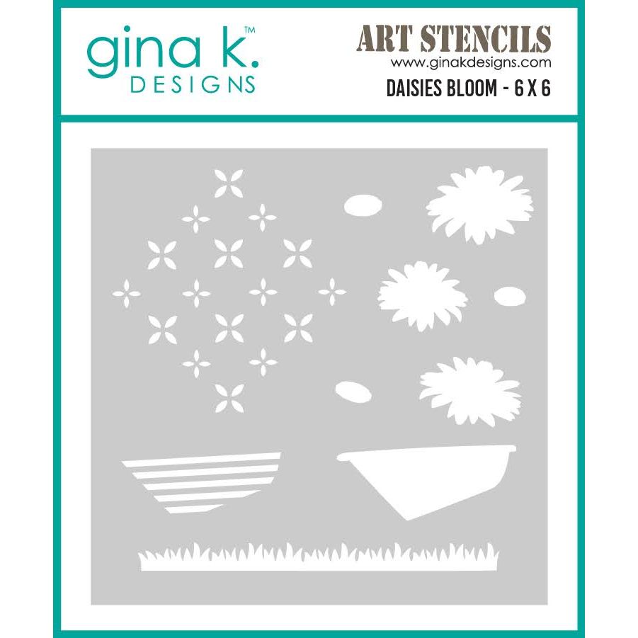 Gina K Designs Daisies Bloom Stencil lhgkdst110