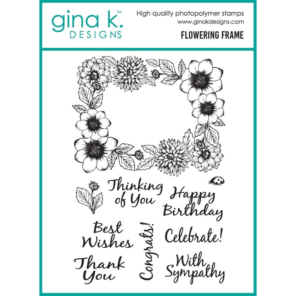 Gina K Designs Flowering Frame Stamps mm155