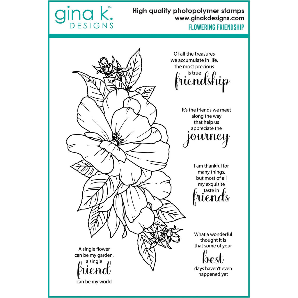 Gina K Designs Flowering Friendship Stamps and Dies Bundle asdie0478 stamps only