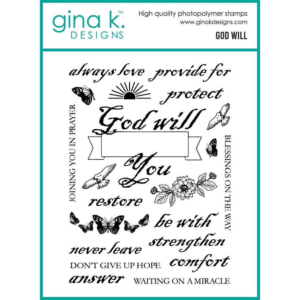 Gina K Designs God Will Stamps mm149