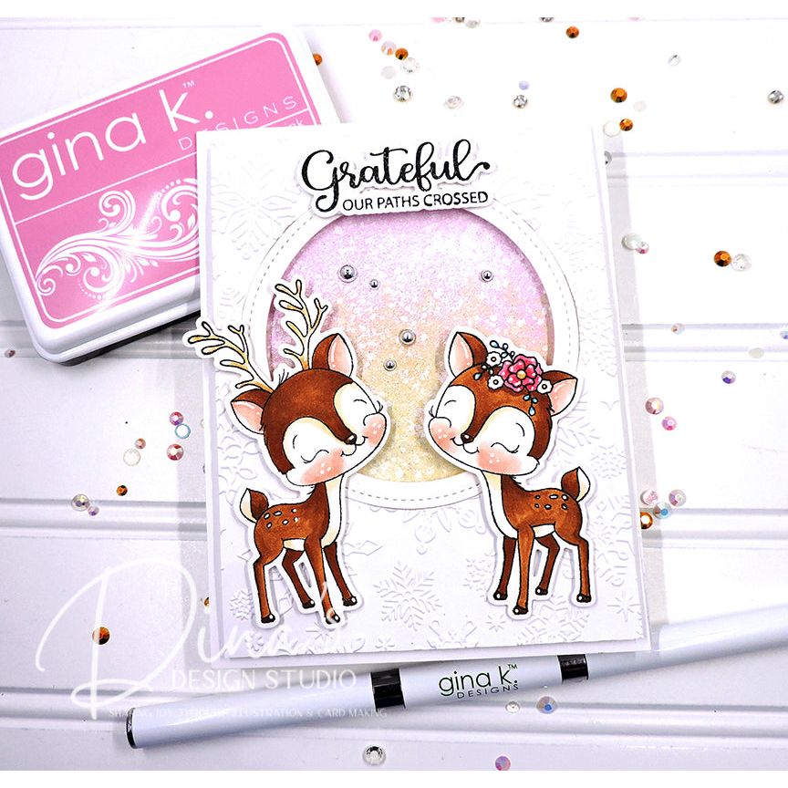 Gina K Designs Heart of the Forest grateful our paths crossed two deer looking at each other card