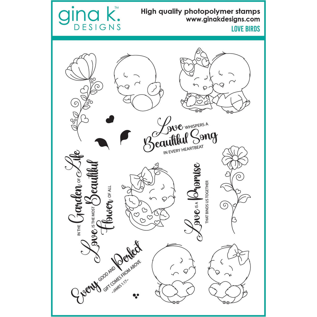 Gina K Designs Love Birds Stamps dg08