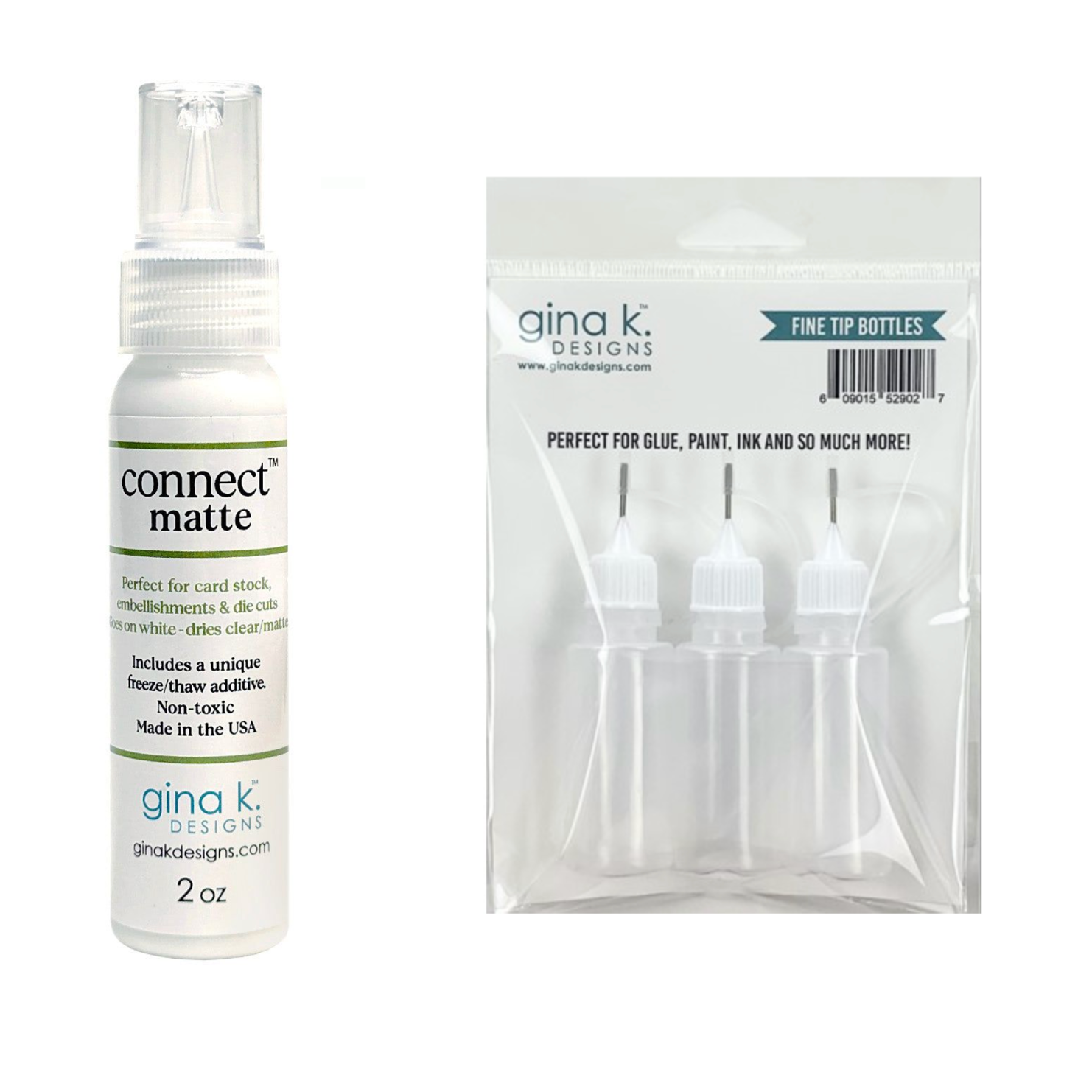 Gina K Designs Matte Connect Glue and Fine Tip Bottles