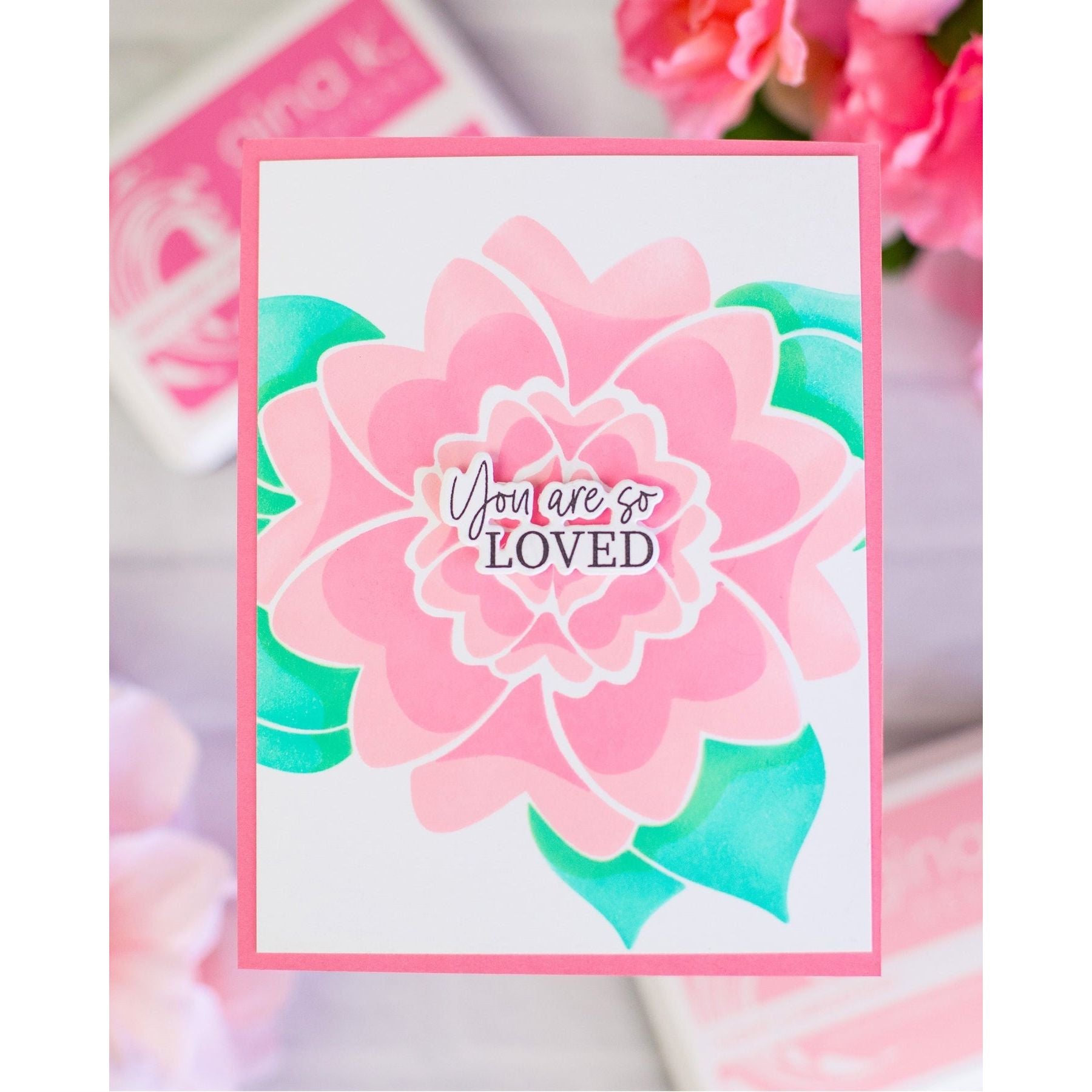 Gina K Designs Mega Bloom Layering Stencils gkdst103 you are so loved