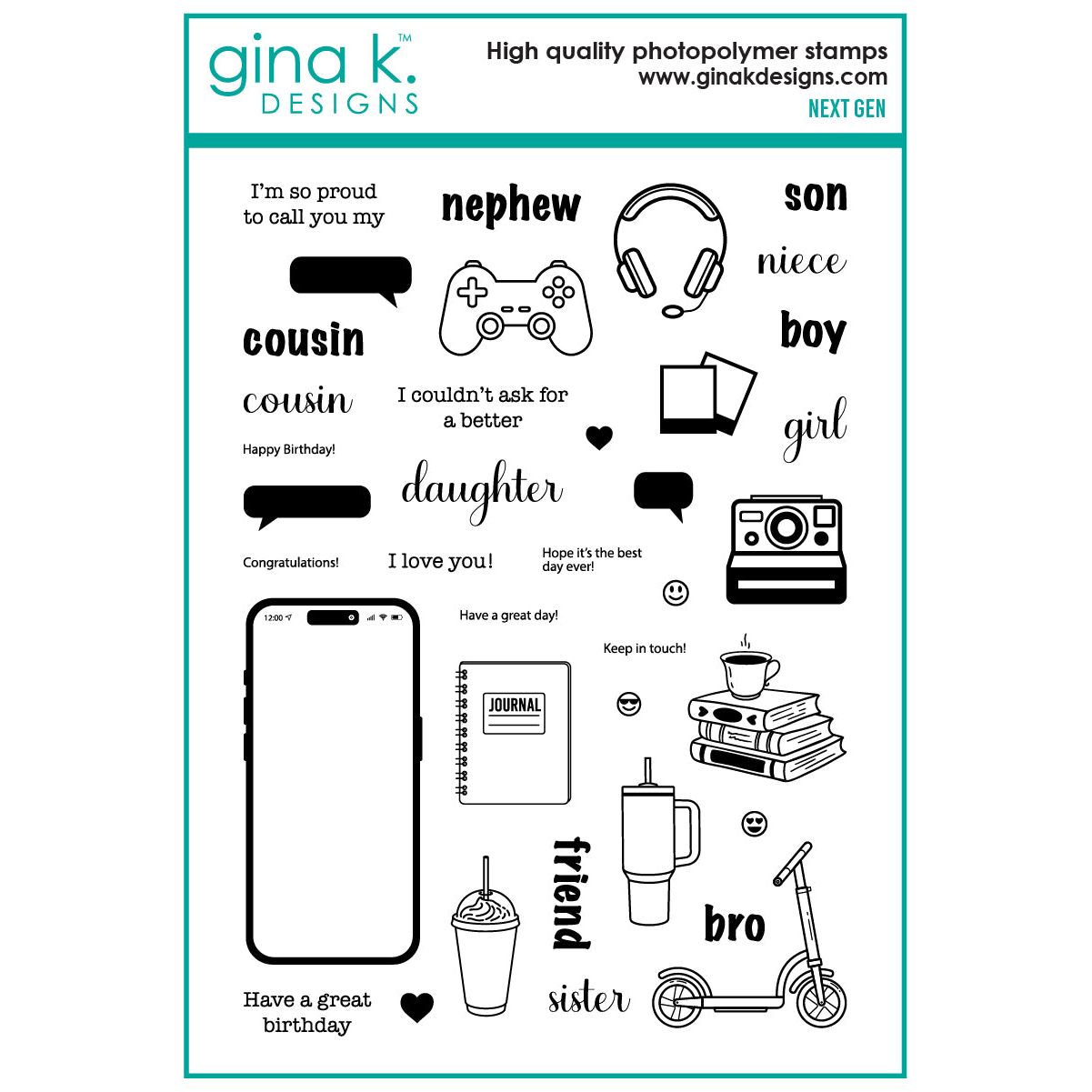 Gina K Designs Next Gen Stamps gkd302