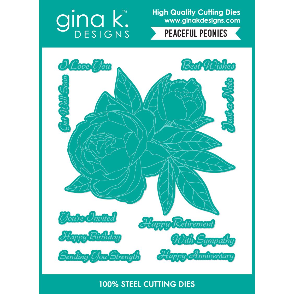 Gina K Designs Peaceful Peonies Dies die0743