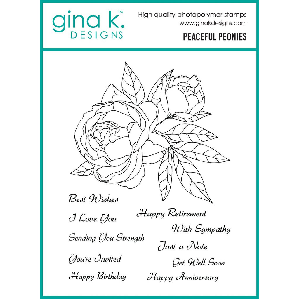 Gina K Designs Peaceful Peonies Stamps hs74