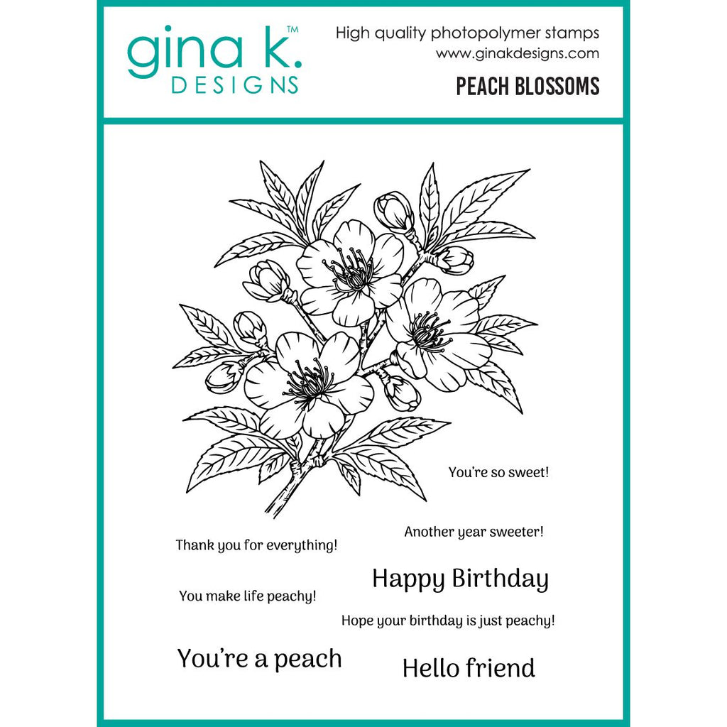 Gina K Designs Peach Blossoms Stamps as56