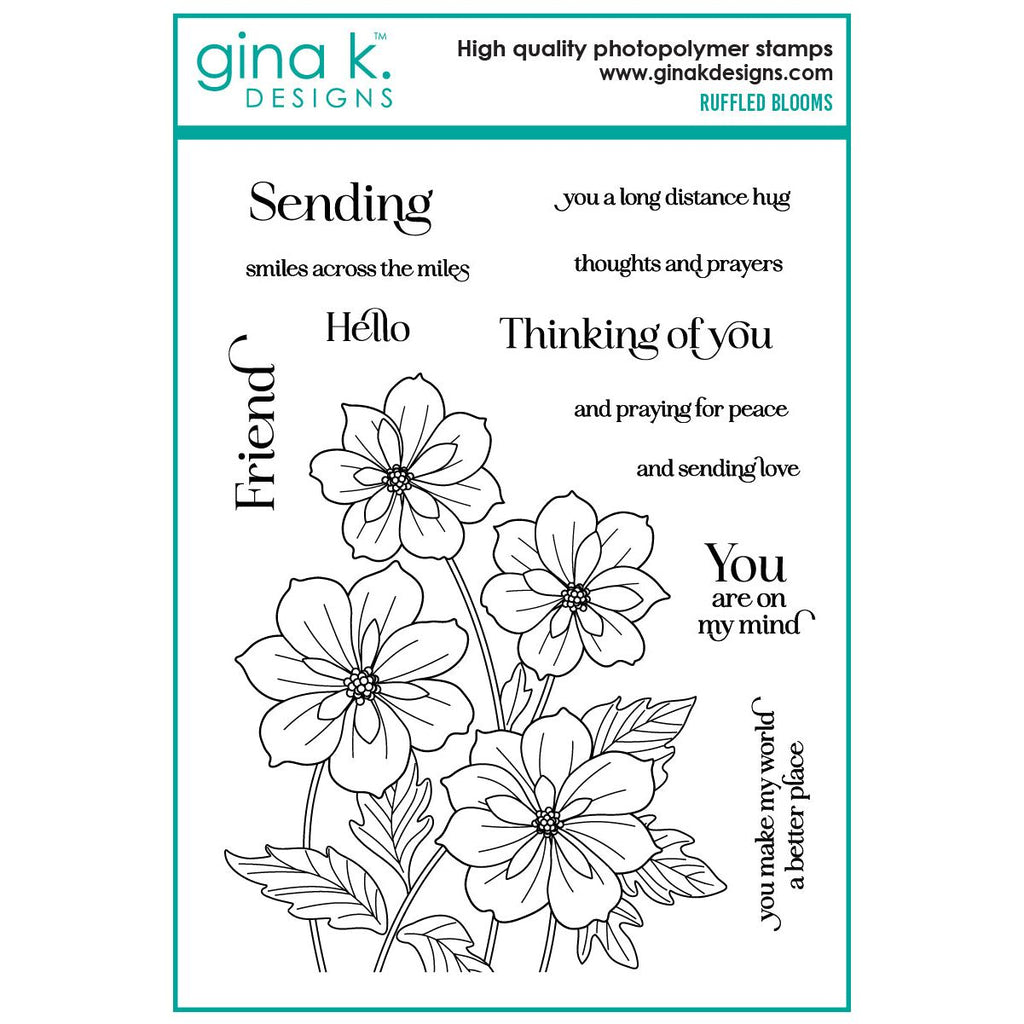 Gina K Designs Ruffled Blooms Stamps gkd294