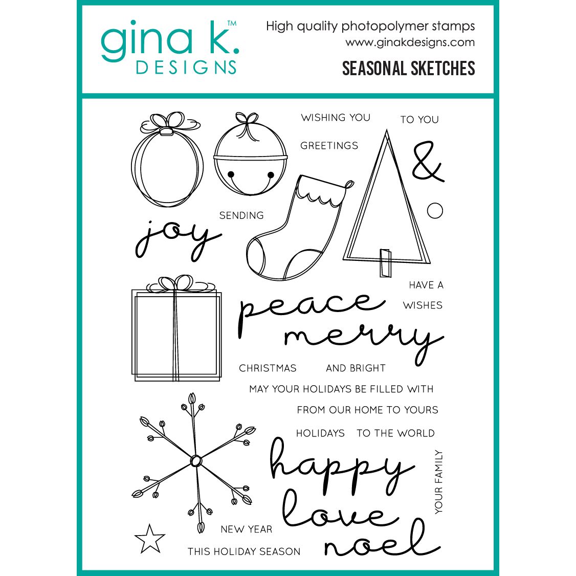 Gina K Designs Seasonal Sketches Stamps bs80