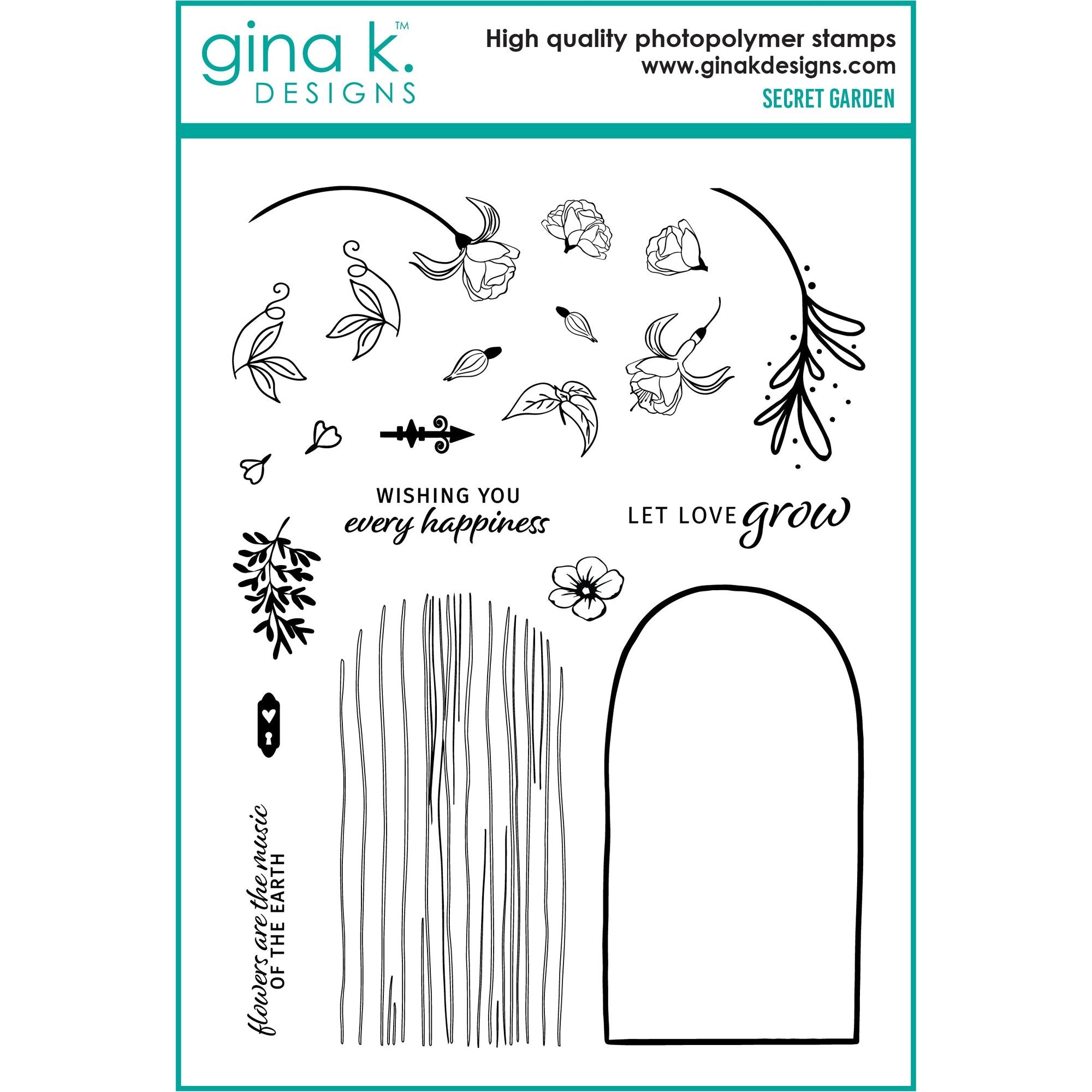 Gina K Designs Secret Garden Stamps lh53