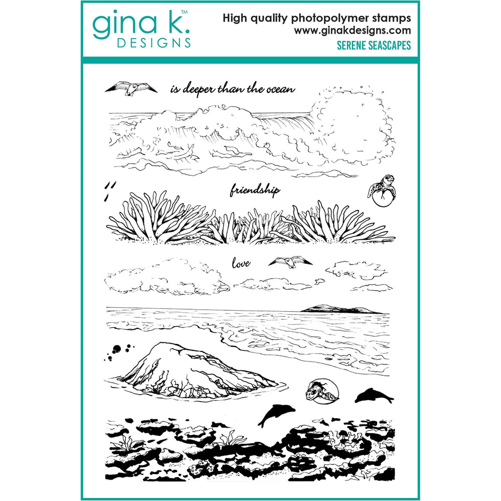 Gina K Designs Serene Seascapes Stamps mm140