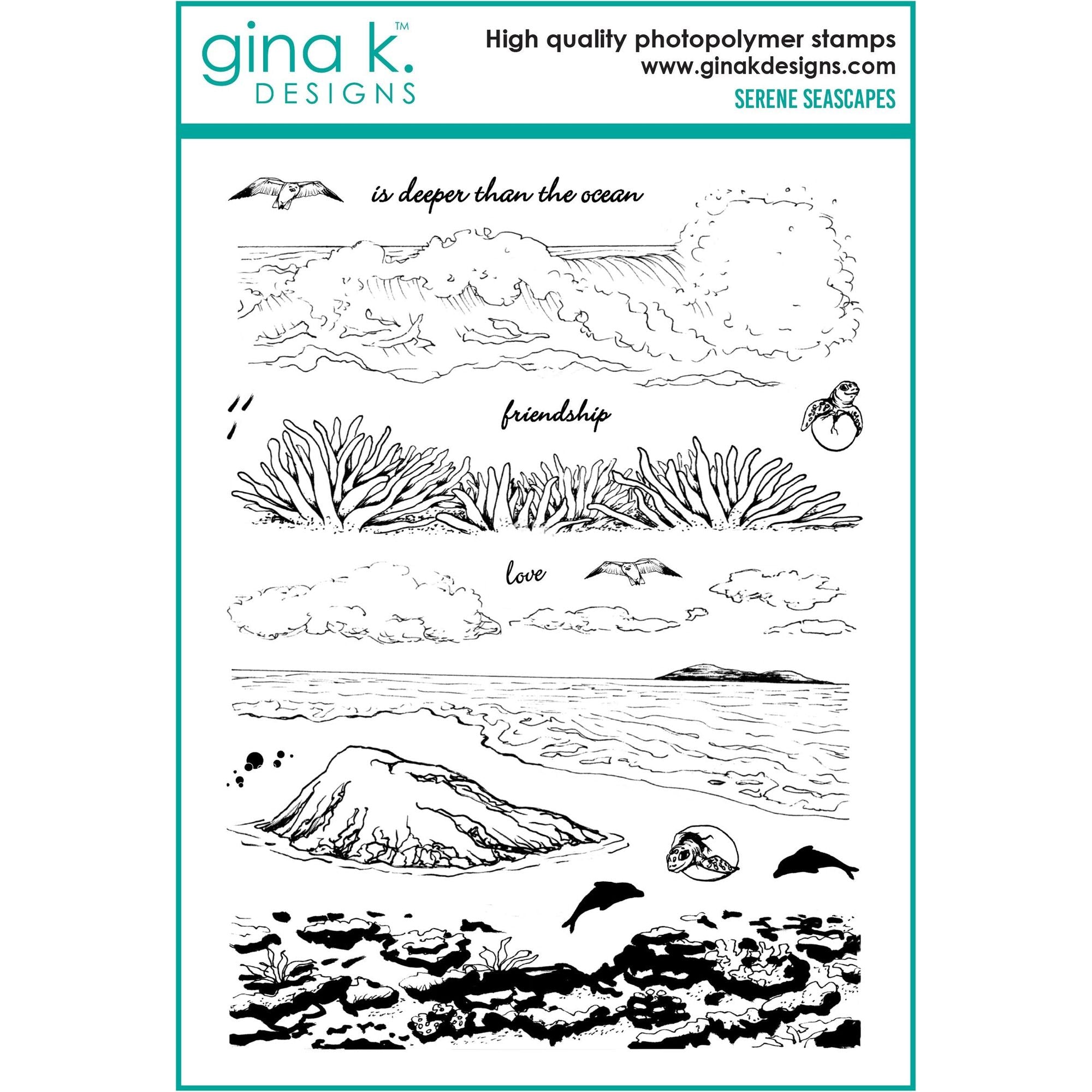 Gina K Designs Serene Seascapes Stamps mm140