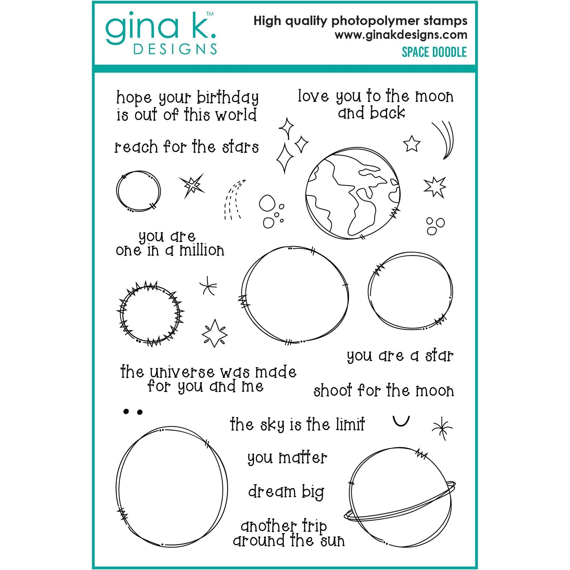 Gina K Designs Space Doodles Stamps bs72