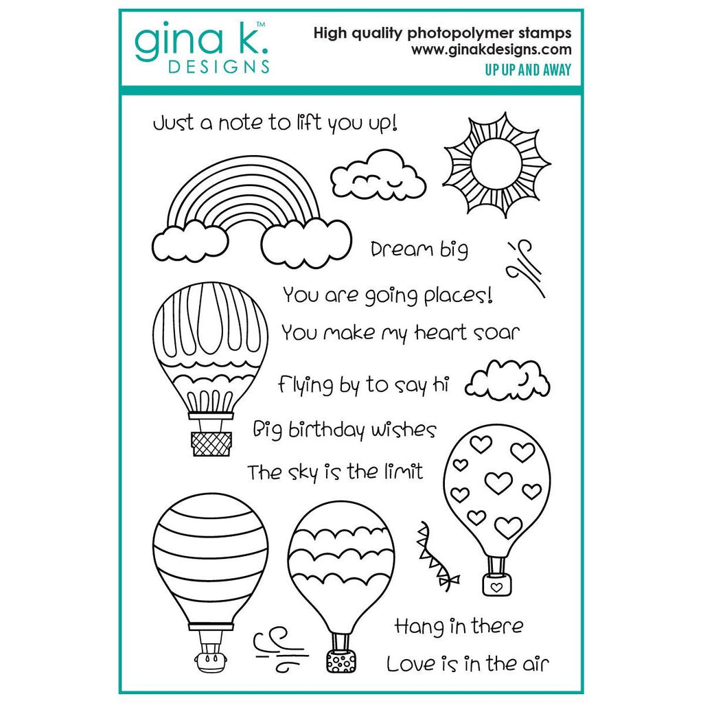 Gina K Designs Up, Up, and Away Stamps and Dies Bundle bsdie0519 stamps only