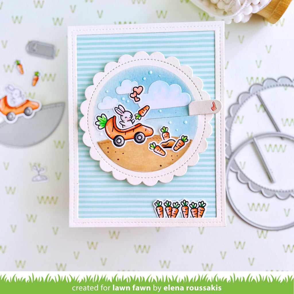 Lawn Fawn Give It a Whirl Dies lf3366 Carrot Bunny