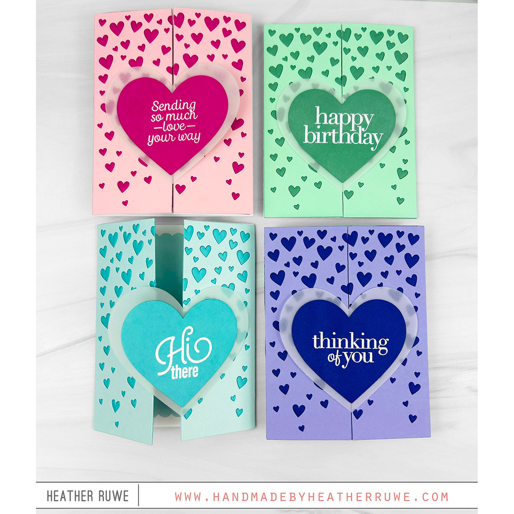 CZ Design Clear Stamps Good Greetings 1 cz293c Cards with Heart