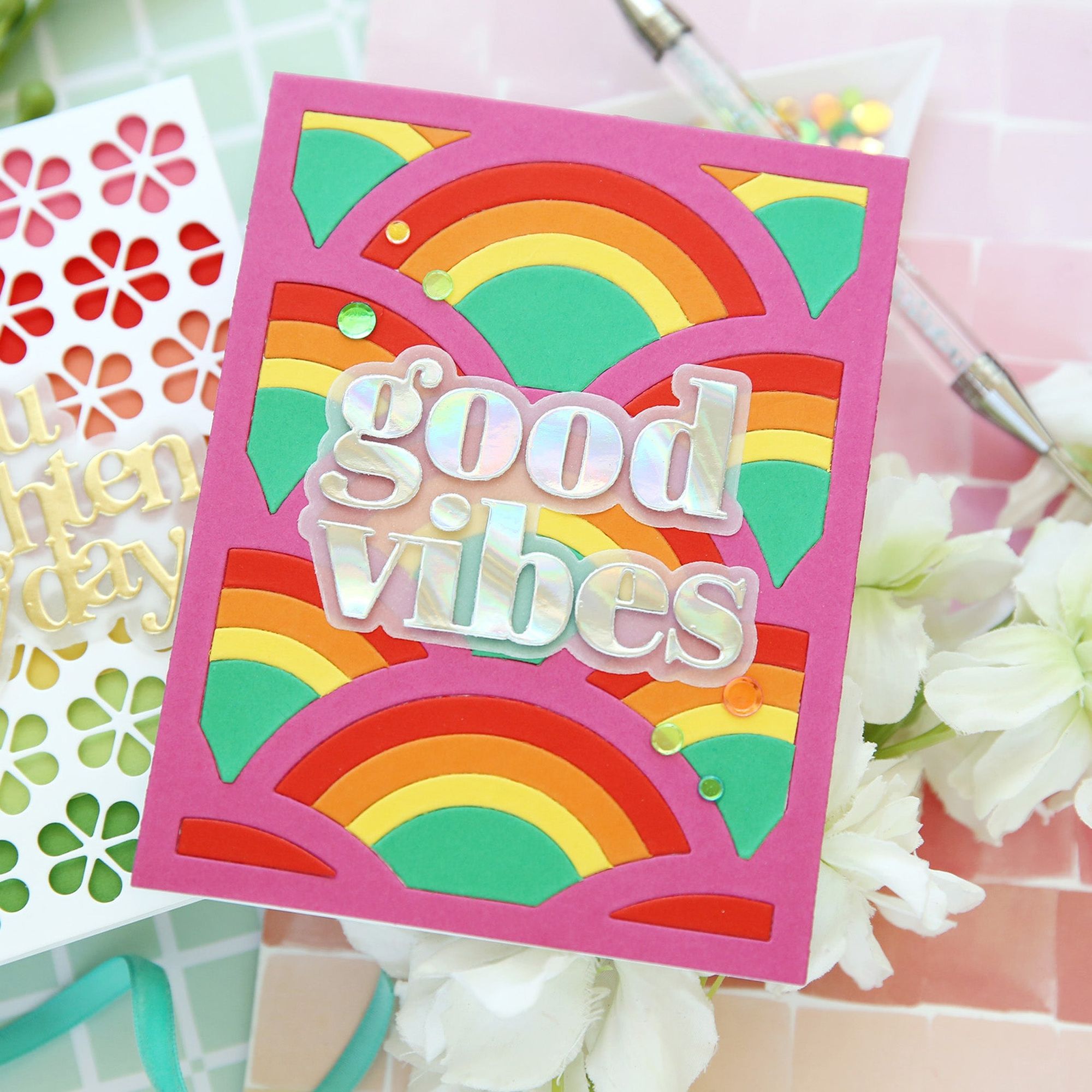 CZ Design Wafer Dies Good Vibes czd238 Sunny Vibes Good Vibes Card | color-code:ALT01