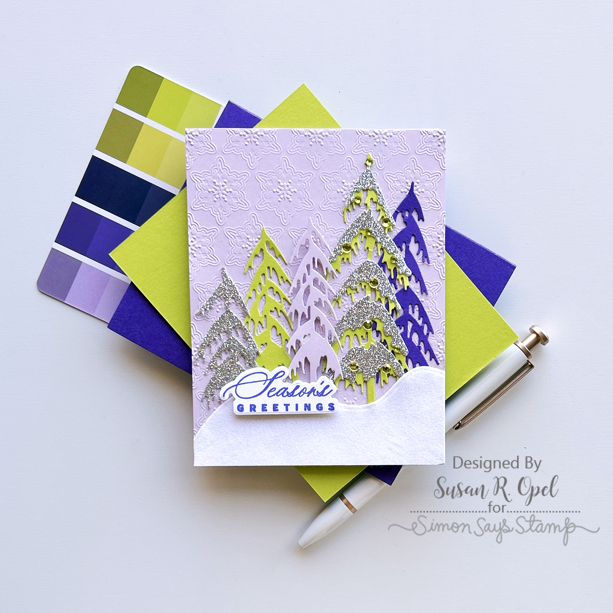 Simon Says Stamp Graceful Holiday Greetings Wafer Dies sssd112908c All The Joy Christmas Card