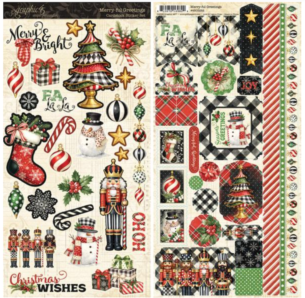 Graphic 45 Merry-ful Greetings Sticker Set 4503282