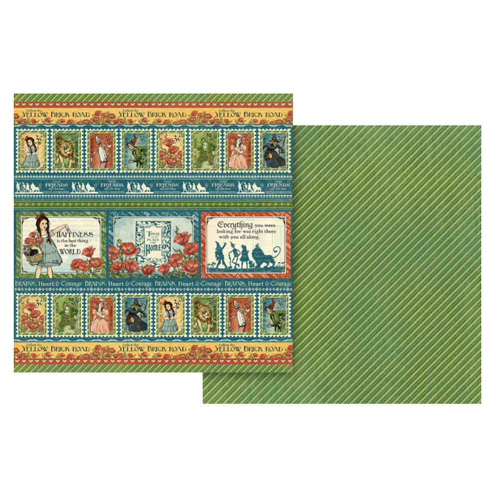 Graphic 45 Wonder Of OZ 8 x 8 Paper Pad 4503120 green