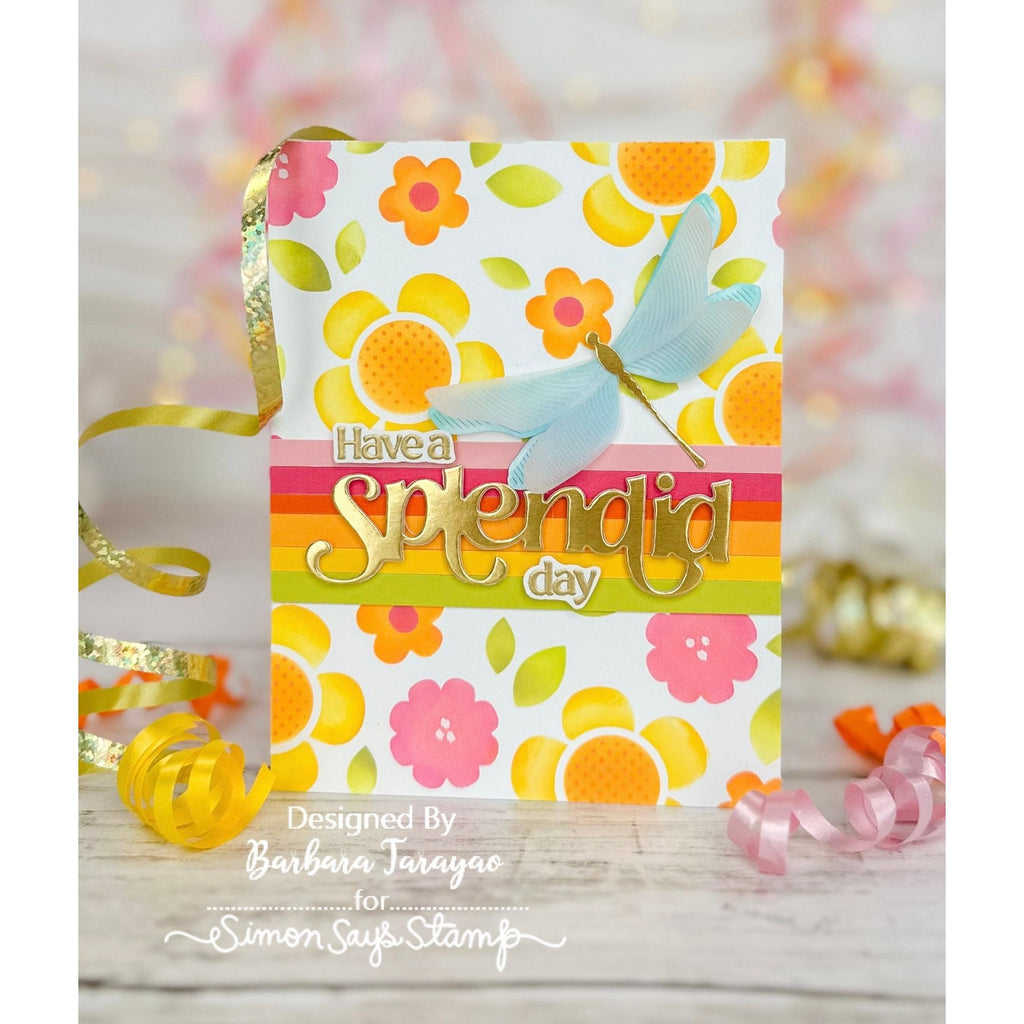 Simon Says Stamp Stencils Groovy Blooms 1027st Be Bold Splendid Day Card