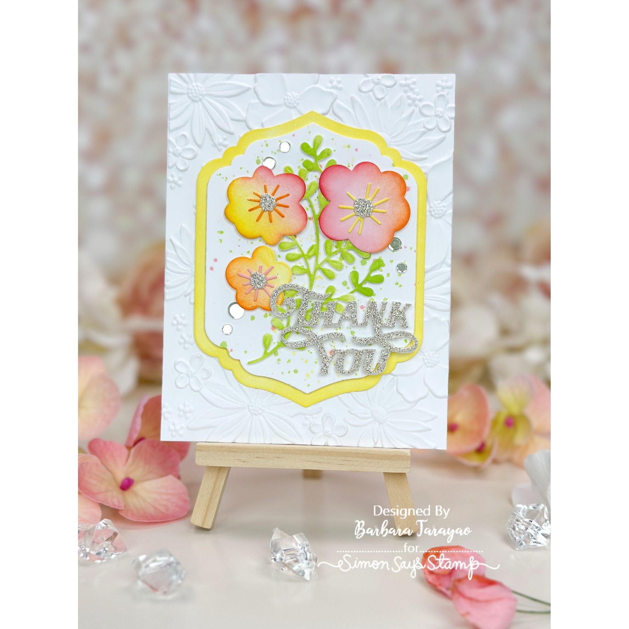 Simon Says Stamp Groovy Flowers Wafer Dies s1021 Happy Camper Thank You Card