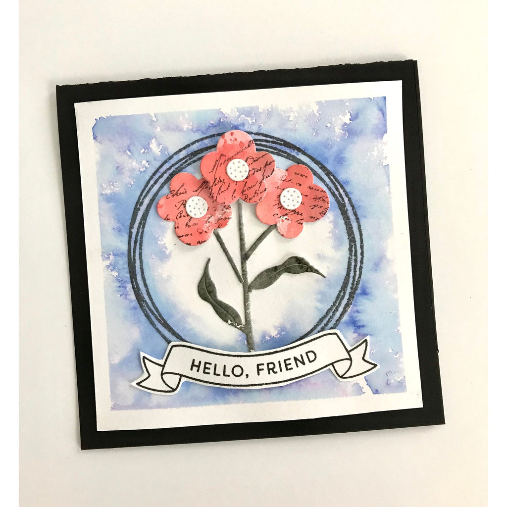 Simon Says Stamp Groovy Flowers Wafer Dies s1021 Happy Camper Friend Card