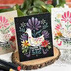 Hero Arts Cling Stamp Positive Script Bold Prints CG911 purple flowers | color-code:ALT03