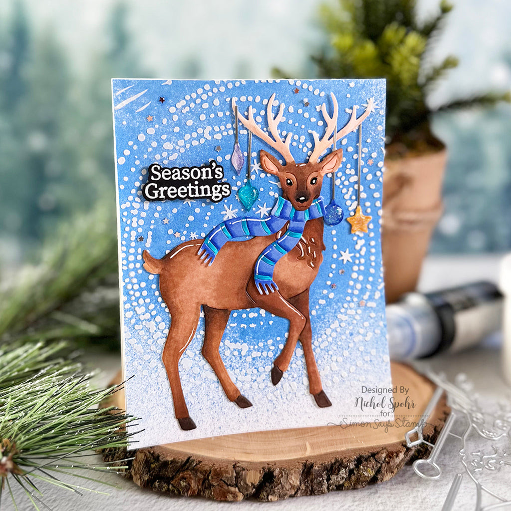 Hero Arts Swirling Stars Stencil sa258 season's greetings | color-code:ALT01