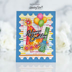 Honey Bee Party Hat Stencil hbsl-141 Colorful Birthday Card
