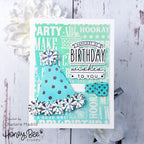 Honey Bee Celebrate Background Clear Stamps hbst-528 Teal Birthday Card