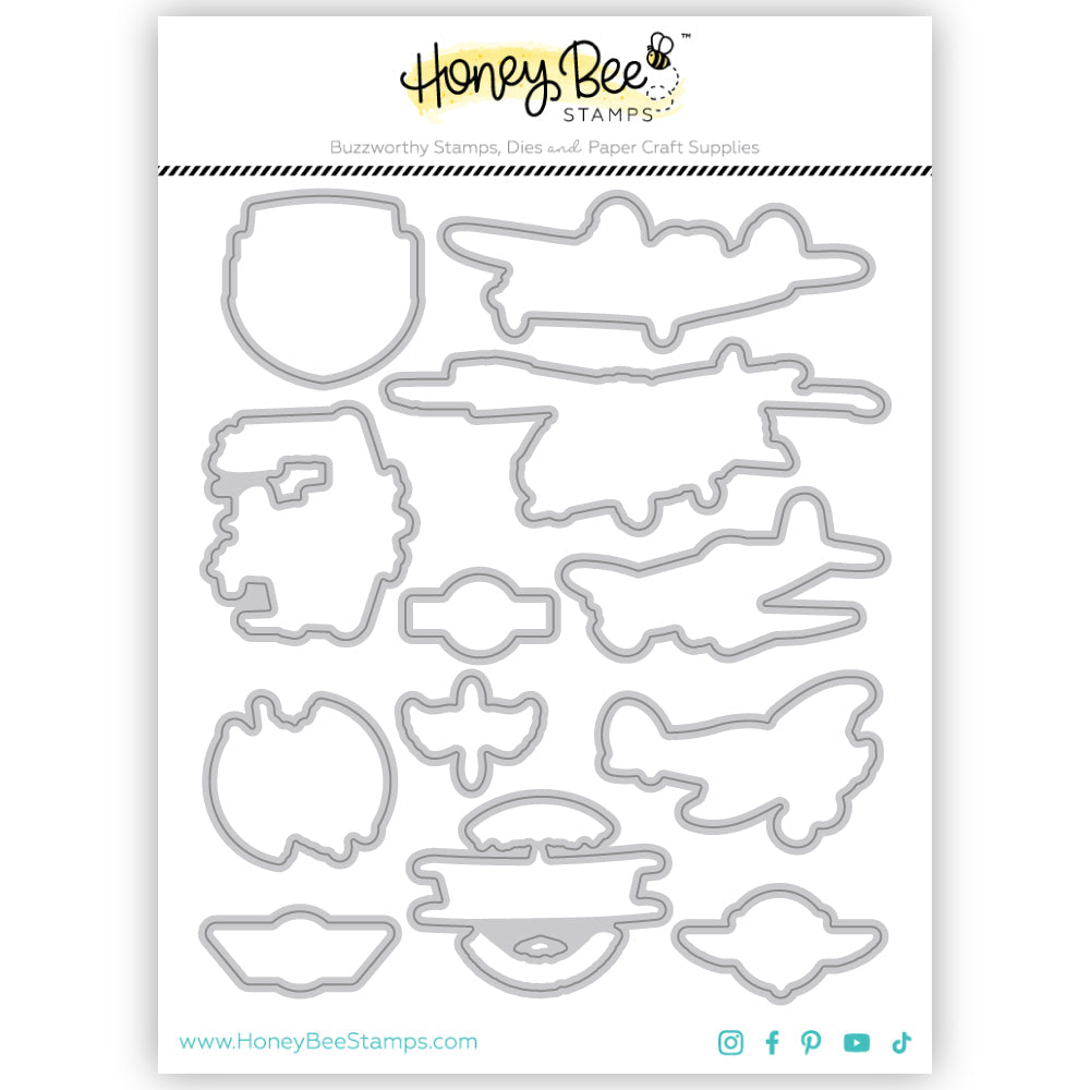 Honey Bee Born To Fly Stamp And Die Bundle outlined dies