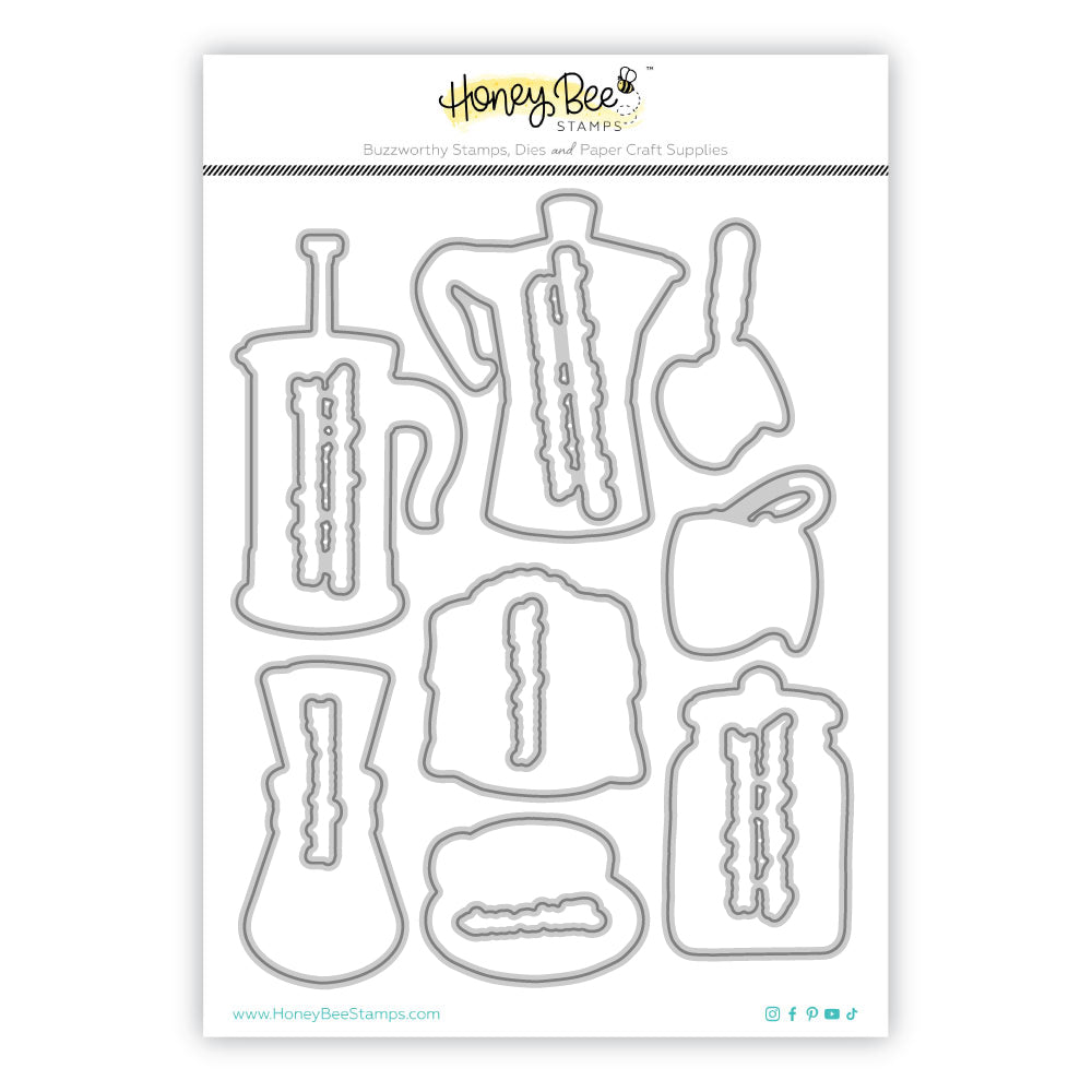 Honey Bee Rise And Grind Cling Stamps And Dies Bundle