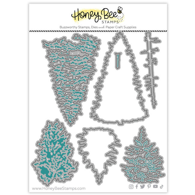 Honey Bee Lovely Layers Trees Die Set hbds-lltree metal packaging mockup