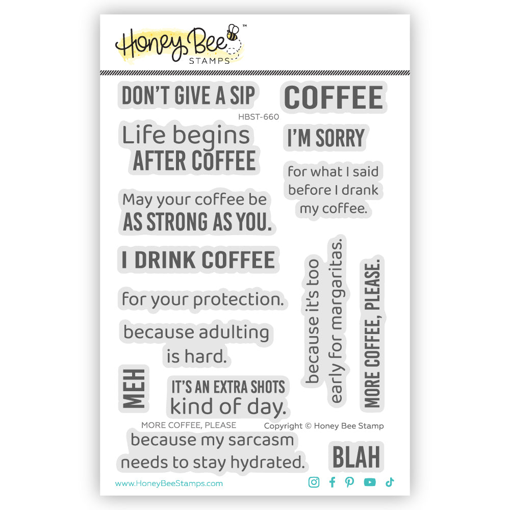 Honey Bee More Coffee Please Clear Stamps And Dies Bundle