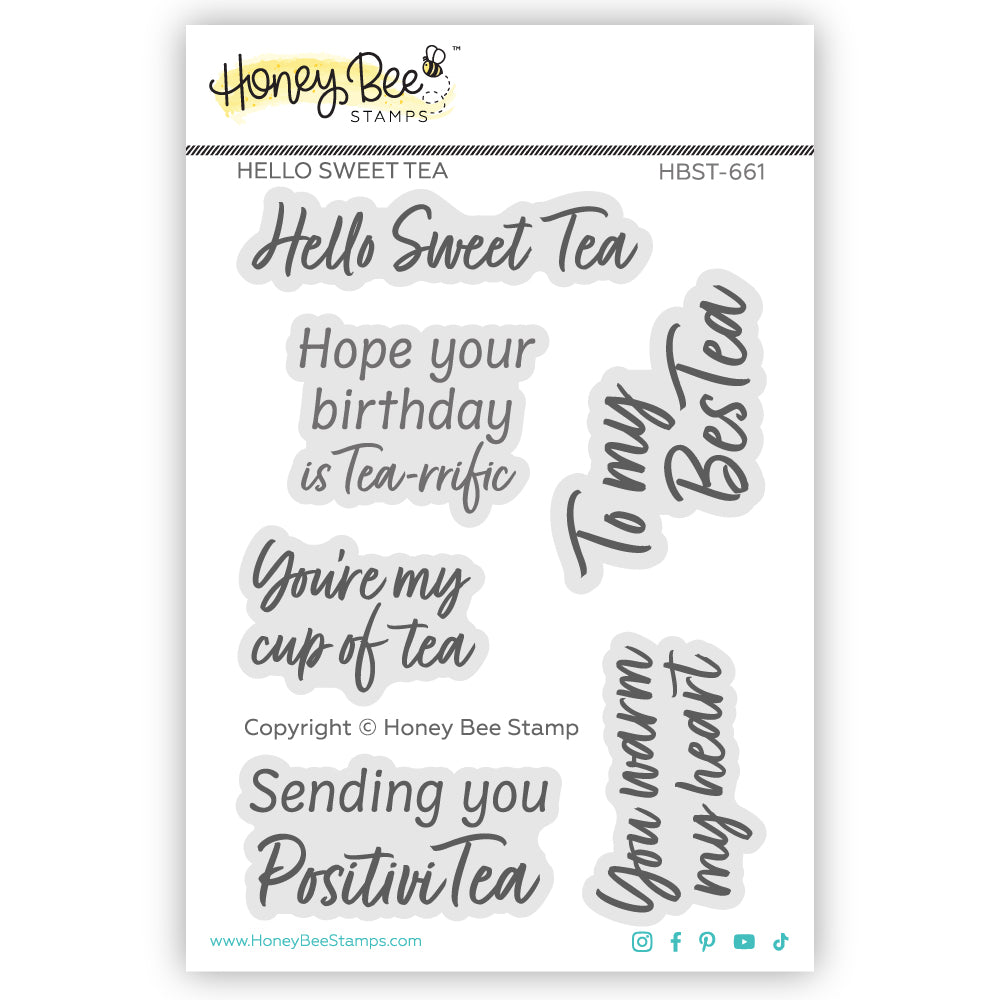 Honey Bee Hello Sweet Tea Clear Stamps And Dies Bundle