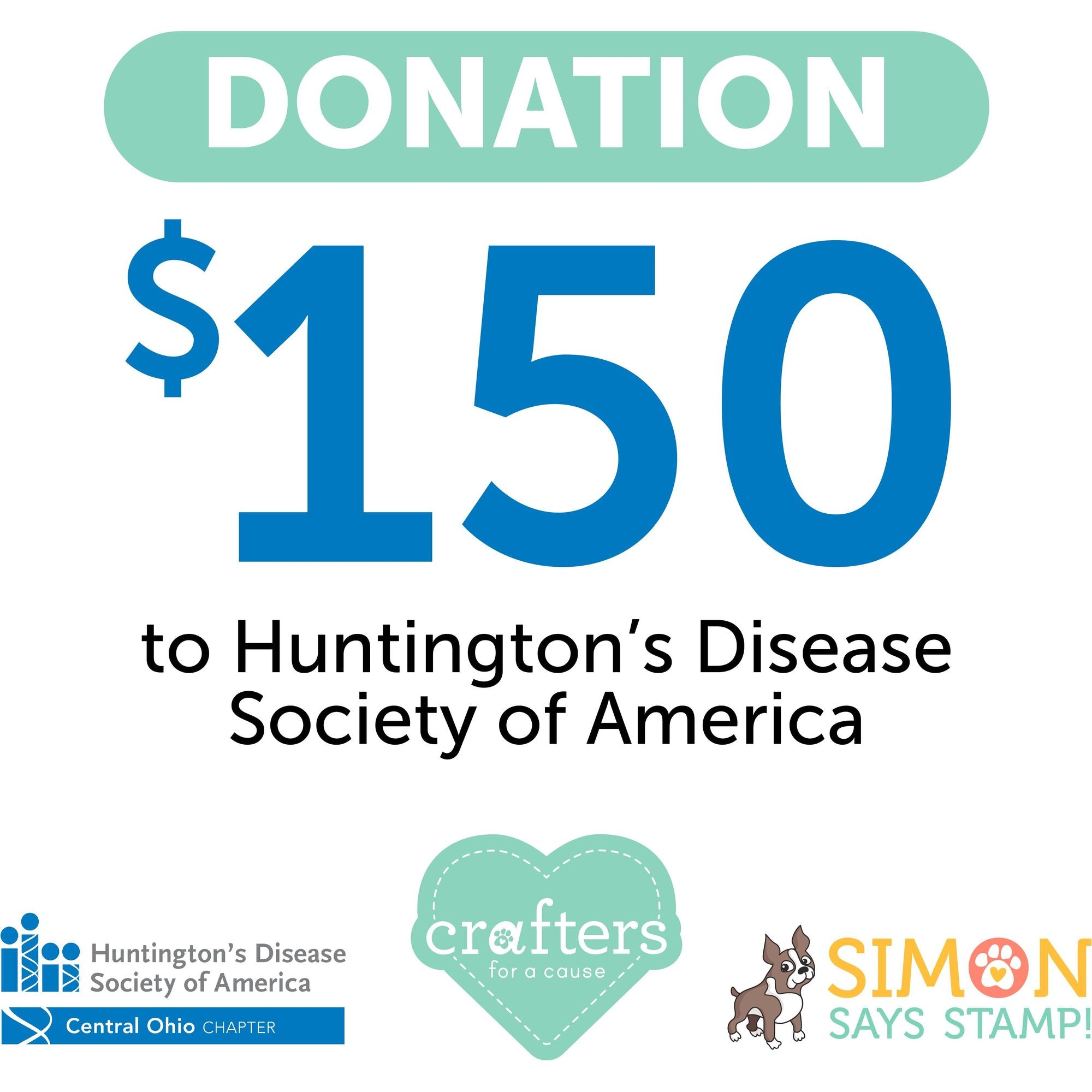 $150 Donation for HDSA with $300 + In Crafty Supplies