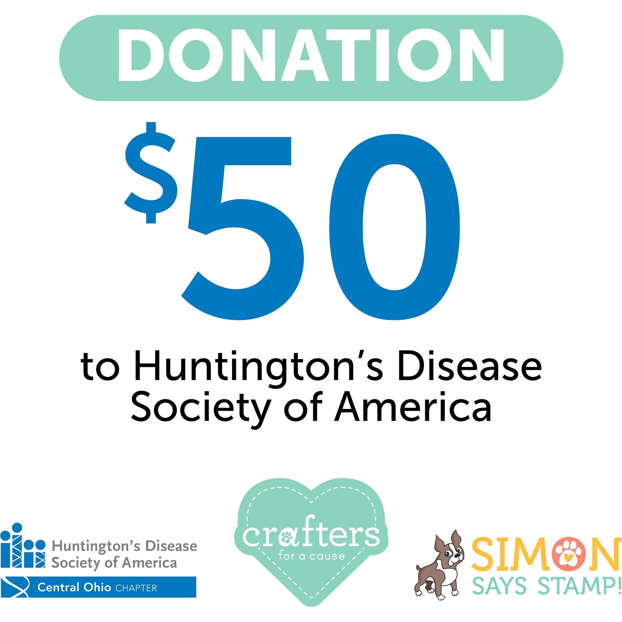 $50 Donation for HDSA with $100 + in Crafty Supplies!