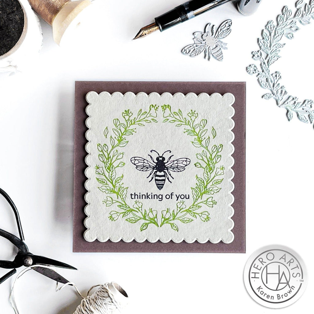 Hero Arts Antique Bee Press Plate and Foil Plate Set hp103 bee