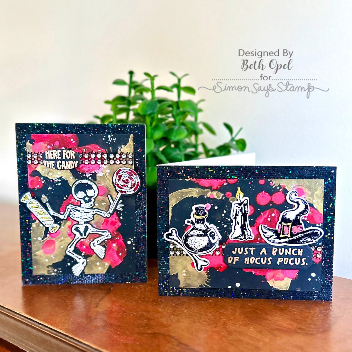 Tim Holtz Halloween Doodles Stamps with Simon Says Stamp Dies Bundle sethd25 Halloween Cards