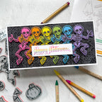 Tim Holtz Halloween Doodles Stamps with Simon Says Stamp Dies Bundle sethd25 Halloween Card