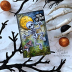 Tim Holtz Halloween Doodles Stamps with Simon Says Stamp Dies Bundle sethd25 Halloween Card